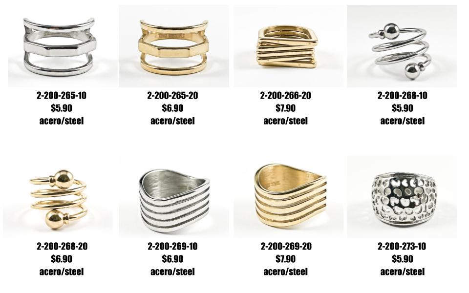 Just Added: Modern geometric shiny metallic steel rings
