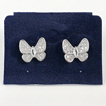 Beautiful Butterfly Design Shape Micro CZ Brass Earrings