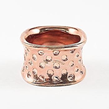 Unique Square Shape Base Textured Rose Gold Tone Brass Ring