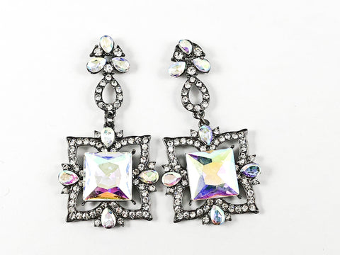 Fancy Antique Design A.B. Color Stones Fashion Earrings