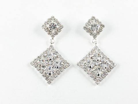 Fancy Classic Diamond Shape Short Fashion Earrings
