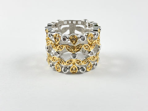 Modern & Cute Floral Yellow Gold Band Ring