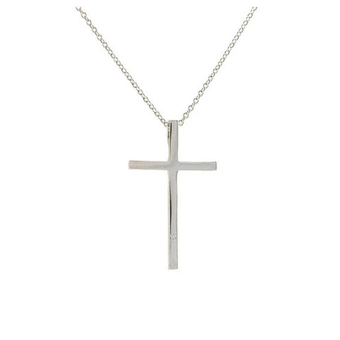 Classic High Polished Metallic Cross Brass Necklace