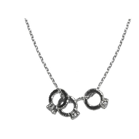 Classic Cute 3 Ring Piece Charm Design Brass Necklace