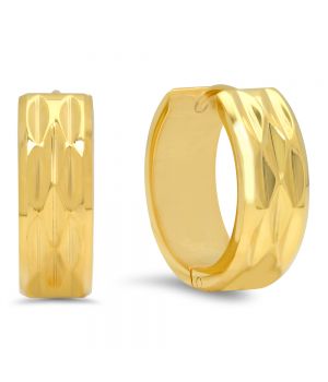 Modern Hammered High Polished Finish Huggie Steel Earrings