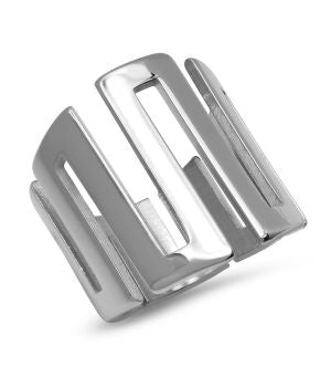 Modern Creative Architecture Swivel Pattern Steel Ring