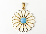 Nice Cute Sunflower Design With Center Turquoise Steel Set