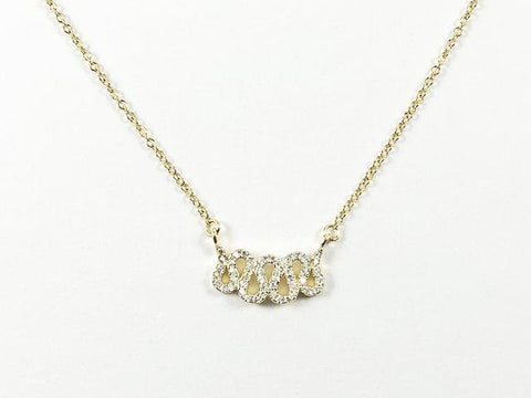 Cute Dainty Squiggly & Wavy Design Gold Tone Silver Necklace