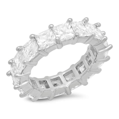 Elegant Square Shape CZ Eternity Brass Ring