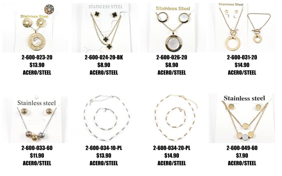 Just Added: Unique and elegant earring necklace steel sets