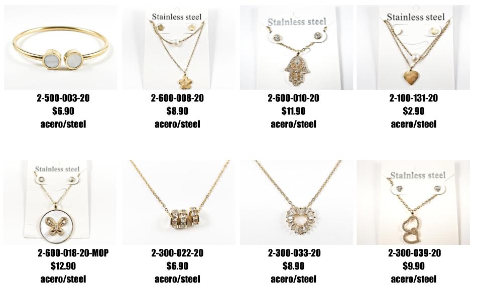 Just Added: Unique and elegant gold tone steel earring and necklace sets