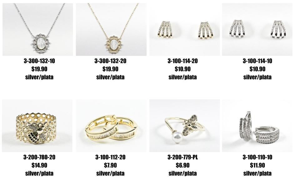 Just Added: Elegant silver and gold tone silver cz items