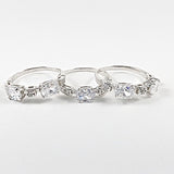 Elegant 3 Piece Set Multi CZ Style Silver Rings
