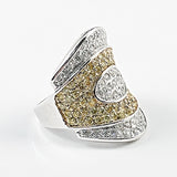 Beautiful Multi Color Long Silver Ring