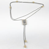 Beautiful Unique Tie Bar Style Two Tone Long Brass Necklace
