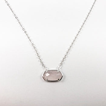 Elegant purple stone delicate silver necklace