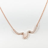 Dainty Minimal Wavy Curve Bar Rose Gold Tone Silver Necklace