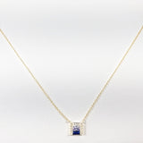 Elegant Vertical Bar Baguette CZ Gold Tone Silver Necklace
