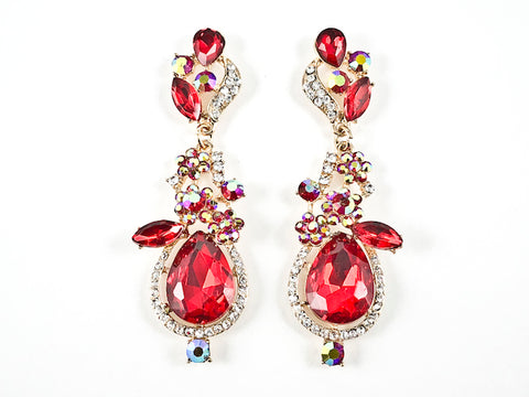 Fancy Floral Red Color Fashion Earrings