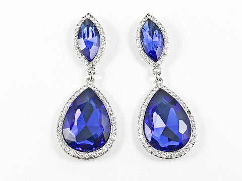 Fancy Royal Blue Color Drop Fashion Earrings