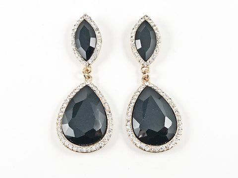 Fancy Black Color Drop Fashion Earrings