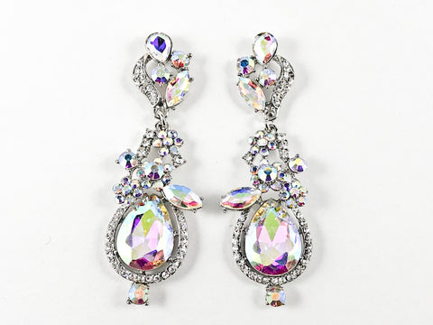 Fancy Stylish Long Unique Floral Pattern Design Fashion Earrings