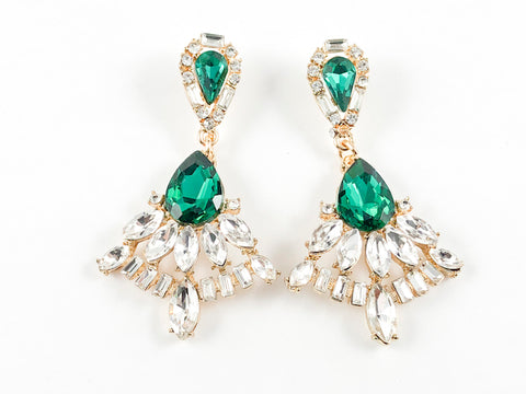Fancy Chandelier Green Fashion Earrings
