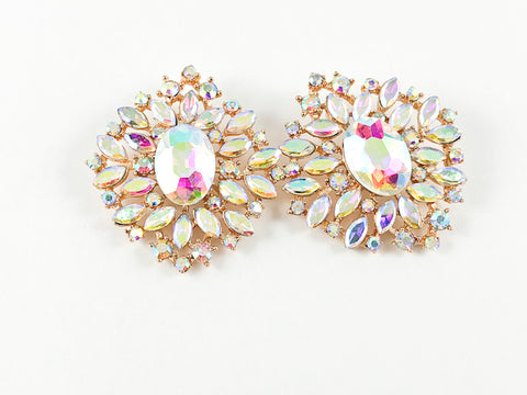 Classic Aurora Borealis Floral Studs Fashion Earrings