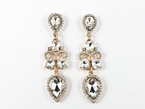 Classic Elegant Mix Shape Dangling Gold Tone Fashion Earrings