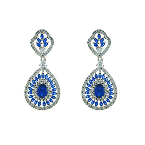 Classic Elegant Open Works Accented Design Brass Earrings