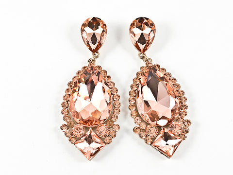Fancy Stylish Unique Drop Pattern Pink Color Fashion Earrings