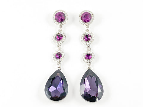 Classic Pear Shaped Dangling Purple Fashion Earrings