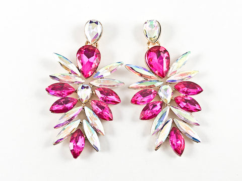 Fancy Stylish Leaf Style Form Multi Color Drop Fashion Earrings