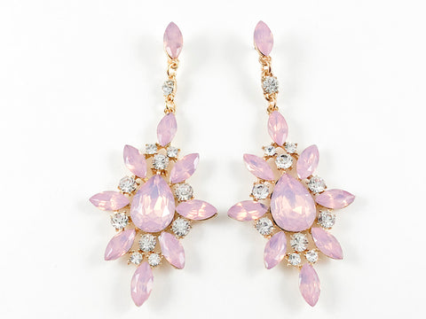 Fancy Stardust Design Pink Color Dangle Fashion Earrings