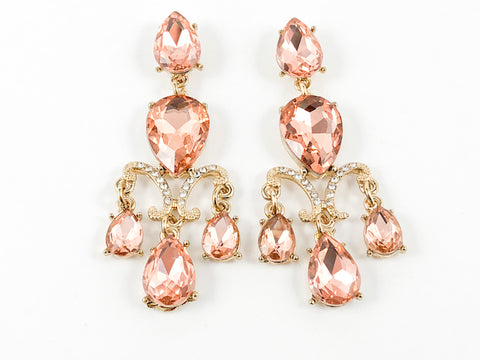 Fancy Antique Chandelier Pink Color Fashion Earrings