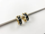 Yellow Gold Belt Buckle Design Hoop Brass Earrings