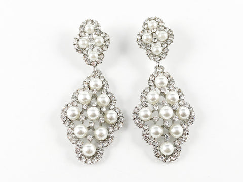 Fancy Antique Pearl Floral Design Fashion Earrings