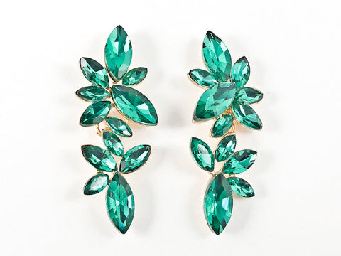 Fancy Stylish Sharp Geometric Design Green Fashion Earrings