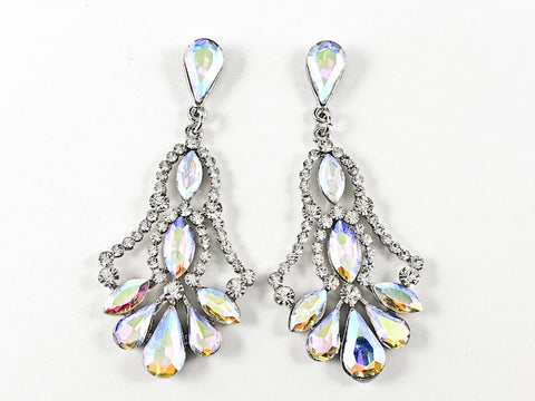 Fancy Stylish Bell Style Design Chandelier Aurora Borealis Fashion Earrings