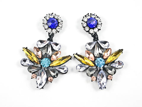 Fancy Multi Color Mix Shape Sharp Chandelier Dangle Fashion Earring