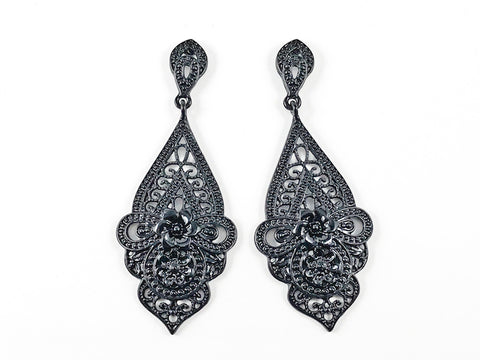 Unique Vintage Antique Gothic Black Fashion Earrings