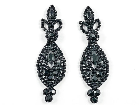 Fancy Antique Style Design Black Color Dangle Fashion Earrings
