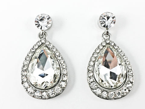 Fancy Large Pear Shaped Dangle Fashion Earrings