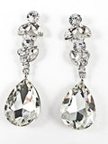 Fancy Stylish Mix Shape Color Crystal Design Long Slender Dangle Fashion Earrings