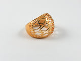 Rose Gold Dome Shaped Pattern Brass Ring