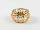 Rose Gold Dome Shaped Pattern Brass Ring