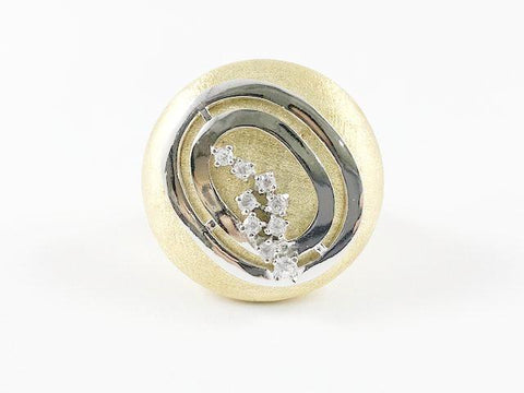 Unique Classic Round Matte Finish Design Brass Ring