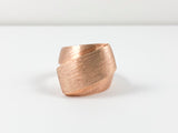 Unique Shaped Rose Gold Matte Design Brass Ring