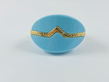 Modern Hollow Colorful Design Brass Ring