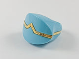 Modern Hollow Colorful Design Brass Ring